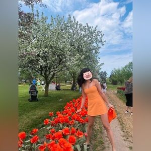 Alosoft Courtside Tennis Dress (size XS, color: cantaloupe)